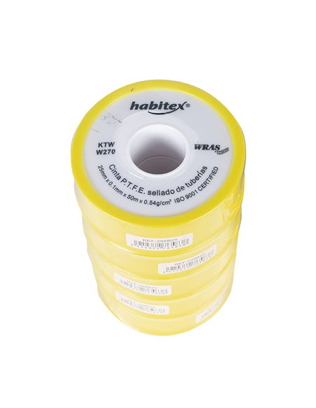 Cinta sellador tuberías HABITEX. Pack 5 unidades