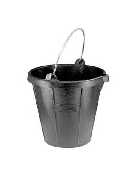 Cubo de obra plástico KANGURO c/pico 15 L negro