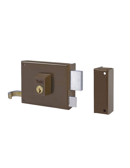 Cerradura sobreponer 80 mm YALE modelo 125 pintada  Mano Izquierda