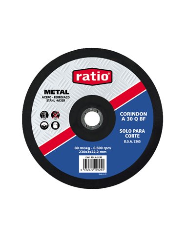 Discos de corte de metal RATIO  5 unidades Diámetro disco 230 MM