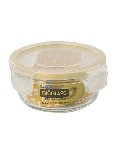 Fiambreras herméticas redondas KOMAX Bioglass Capacidad 420 ML