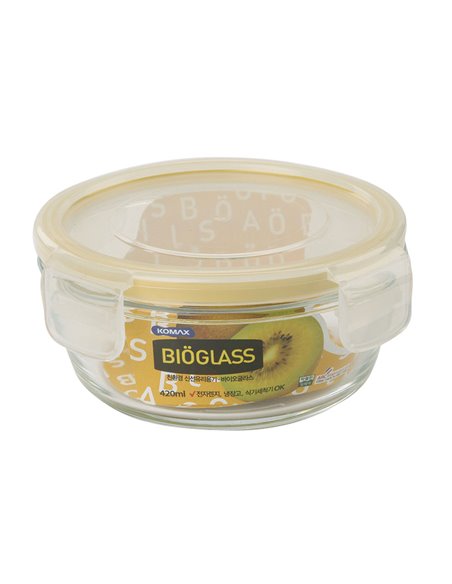 Fiambreras herméticas redondas KOMAX Bioglass Capacidad 420 ML