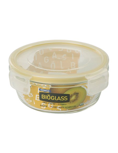 Fiambreras herméticas redondas KOMAX Bioglass Capacidad 670 ML