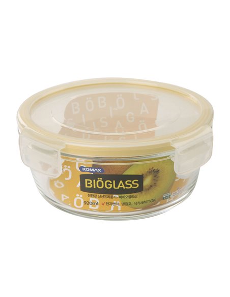 Fiambreras herméticas redondas KOMAX Bioglass Capacidad 920 ML