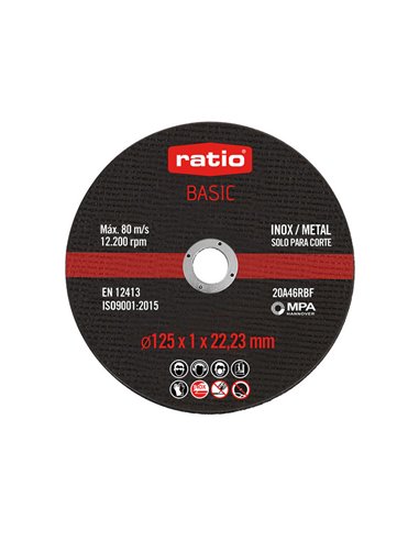 Disco de corte inox/metal RATIO Basic Ø 125 mm, 10 unidades