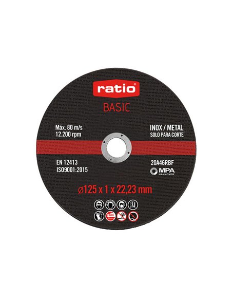 Disco de corte inox/metal RATIO Basic Ø 125 mm, 10 unidades