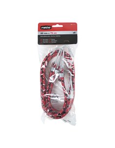 Pulpo elástico RATIO plano gancho metálico, 2 unidades Longitud 75 CM