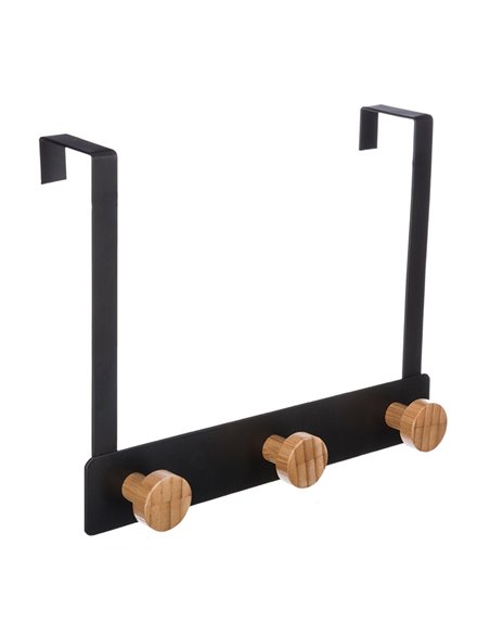 Perchero metálico puerta mod. Wood Color Negro