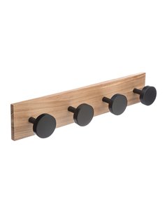 Perchero de pared mod. Wood 4 pomos