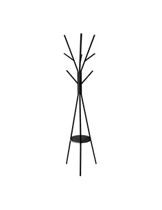 Perchero metál madera negro 9 pomos