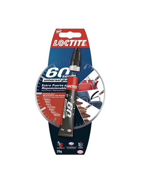 Loctite 60 segundos Adhesivo universal con secado en un minuto, 20gr