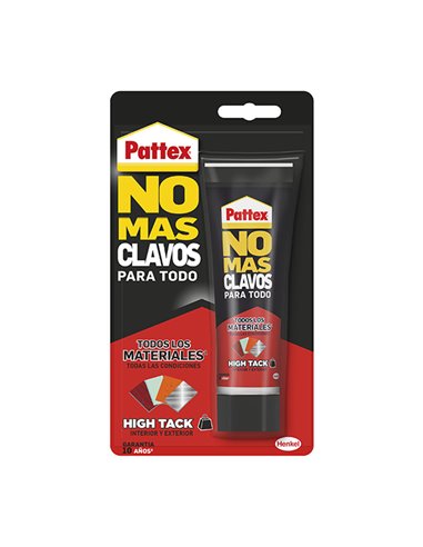 Pattex No Más Clavos Para Todo High Tack Adhesivo de montaje para todas las condiciones, color blanco, tubo 142gr