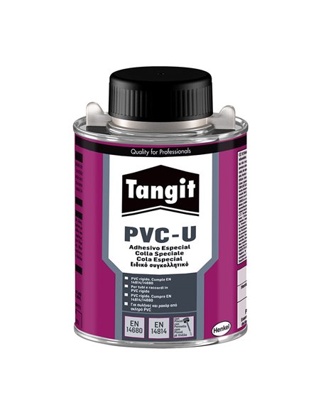 Tangit PVC-U adhesivo especial para conducciones de presión en PVC con pincel aplicador, lata de 250gr