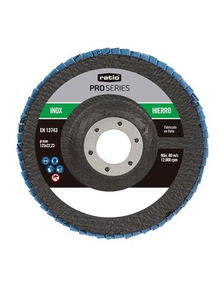 Disco abrasivo Zirconio RATIO ProSeries 125x22,23 mm. 10 unidades Grano 60