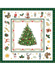 Pack 20 servilletas navideñas Serie Christ Evergreen Color Blanco