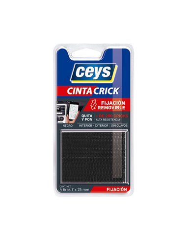 Cinta adhesiva CEYS crick negro 4 tiras