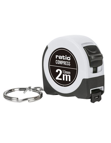 Flexómetro RATIO llavero 2 m x 13 mm. 12 unidades
