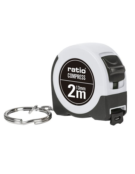 Flexómetro RATIO llavero 2 m x 13 mm. 12 unidades