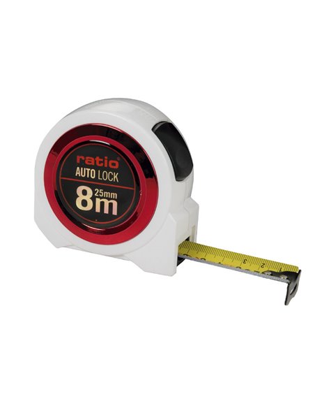 Flexómetro RATIO AUTO LOCK 8 m x 25 mm