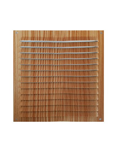 Rejilla de ventilación con mosquitera madera oscura  10 unidades Dimensiones 15x15 CM