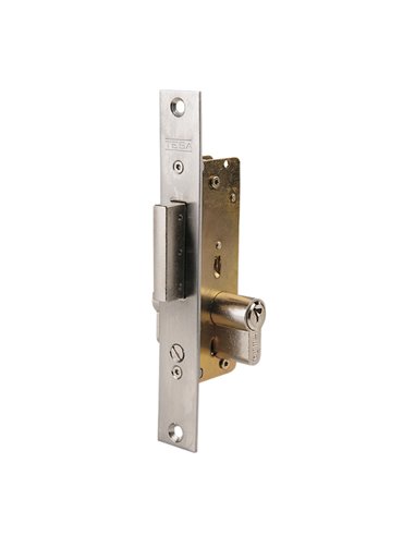 Cerradura embutir carpintería metálica TESA ASSA ABLOY modelo 2211 Distancia entre eje de llave y extremo de puerta 25 MM