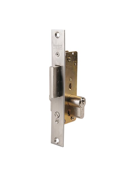 Cerradura embutir carpintería metálica TESA ASSA ABLOY modelo 2211 Distancia entre eje de llave y extremo de puerta 30 MM