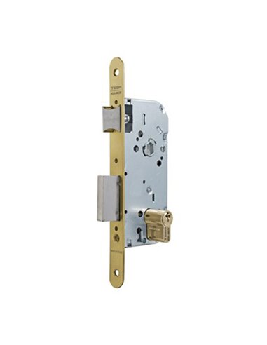 Cerradura embutir madera de canto redondo TESA ASSA ABLOY serie 130 esmaltada Distancia entre eje de llave y extremo de puerta 4