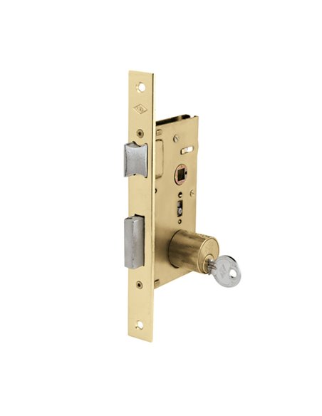 Cerradura picaporte embutir CVL madera modelo 1962/2 Distancia entre eje de llave y extremo de puerta 50