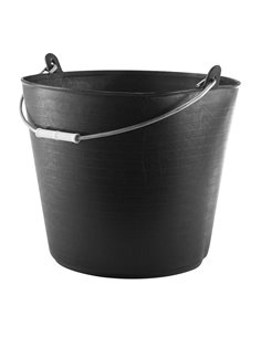 Capazo negro 26 litros con asa metálica