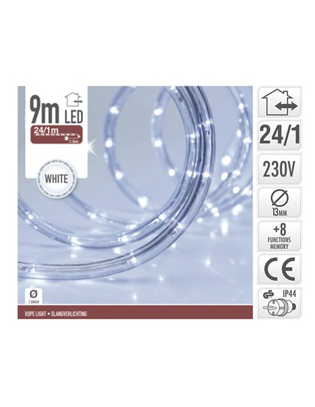 Kit manguera luminosa 9 m microLED para exterior Tono luz Blanco frío