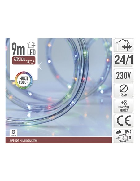 Kit manguera luminosa 9 m microLED para exterior Tono luz Multicolor