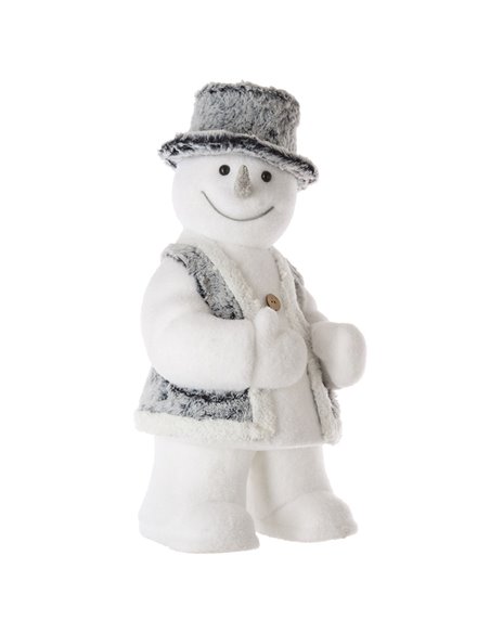 Figura muñeco de nieve con sombrero 50 cm