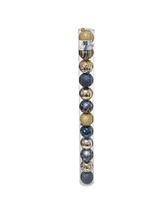 Juego de 12 bolas Navidad ø 6 cm Color Combi Azul/dorado