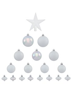 Kit decoración Navidad 18 piezas surtidas Color Blanco