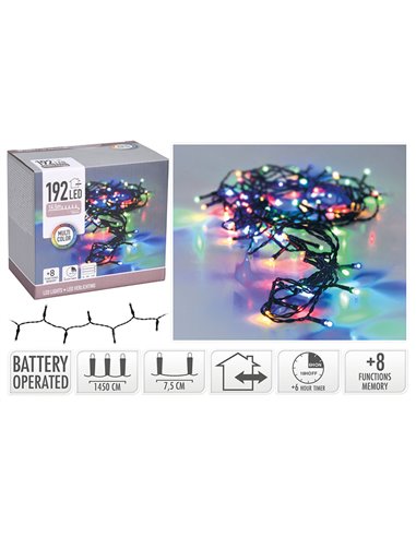 Guirnalda LED 192 luces exterior Tono luz Multicolor