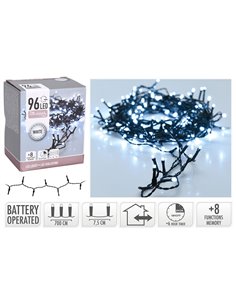 Guirnalda LED 96 luces exterior Tono luz Blanco