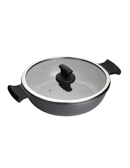 Cacerola alta con tapa INOXIBAR serie Absolut Black Diámetro 28 CM