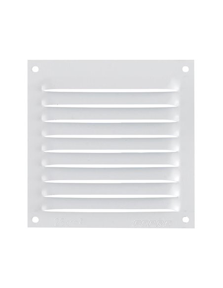 Rejilla de ventilación sin mosquitera FEPRE aluminio blanco  5 unidades Dimensiones 10x10 CM