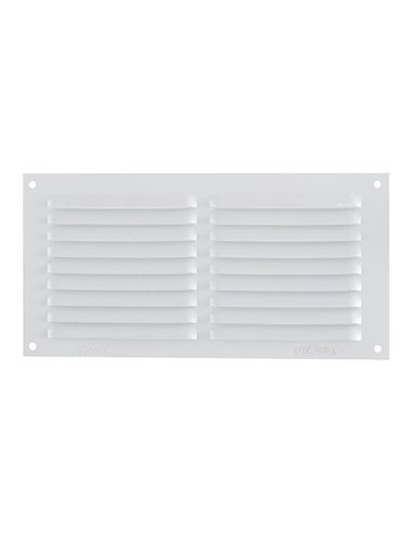 Rejilla de ventilación sin mosquitera FEPRE aluminio blanco  5 unidades Dimensiones 10x20 CM